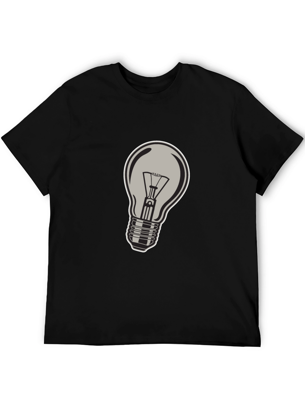 Black T-Shirt with Lightbulb Design
