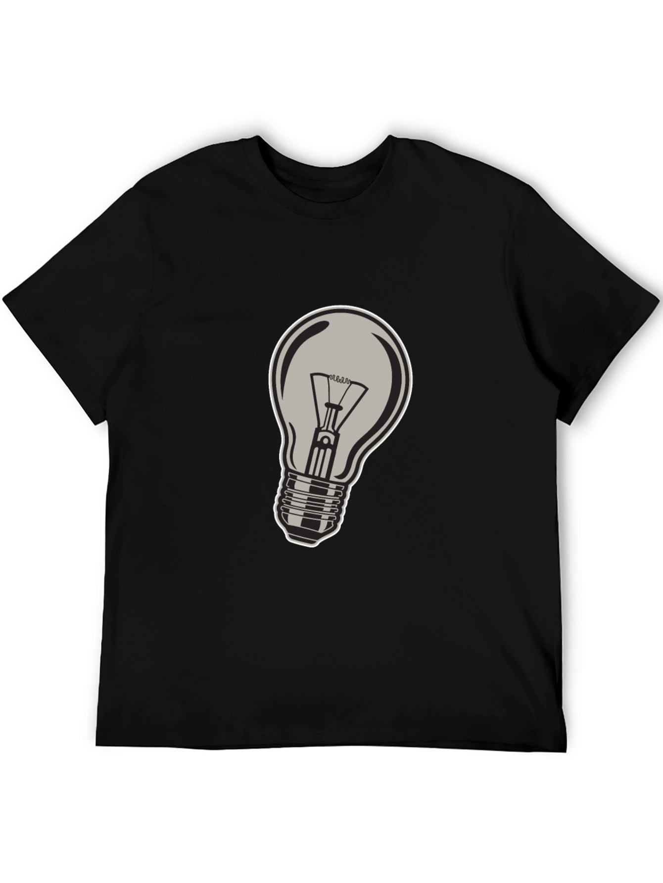 Black T-Shirt with Lightbulb Design