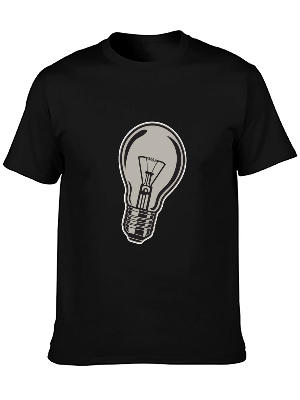 Black T-Shirt with Lightbulb Design