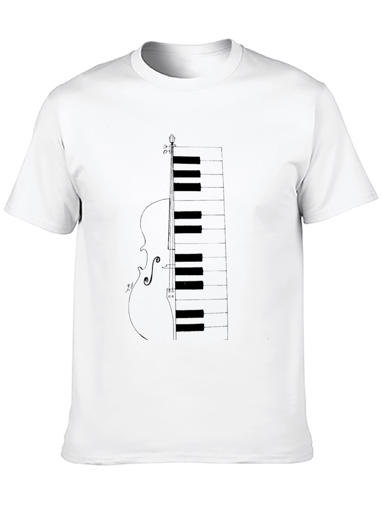 Piano Keys Violin Graphic T-Shirt
