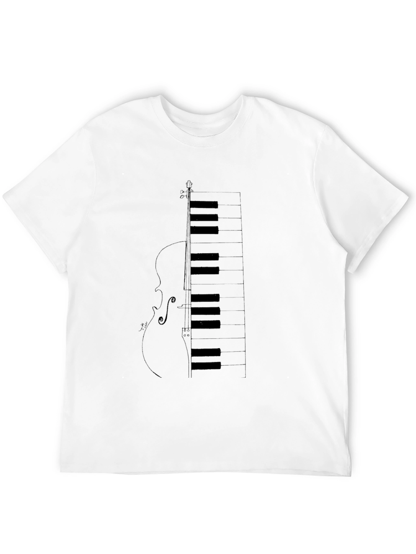 Piano Keys Violin Graphic T-Shirt