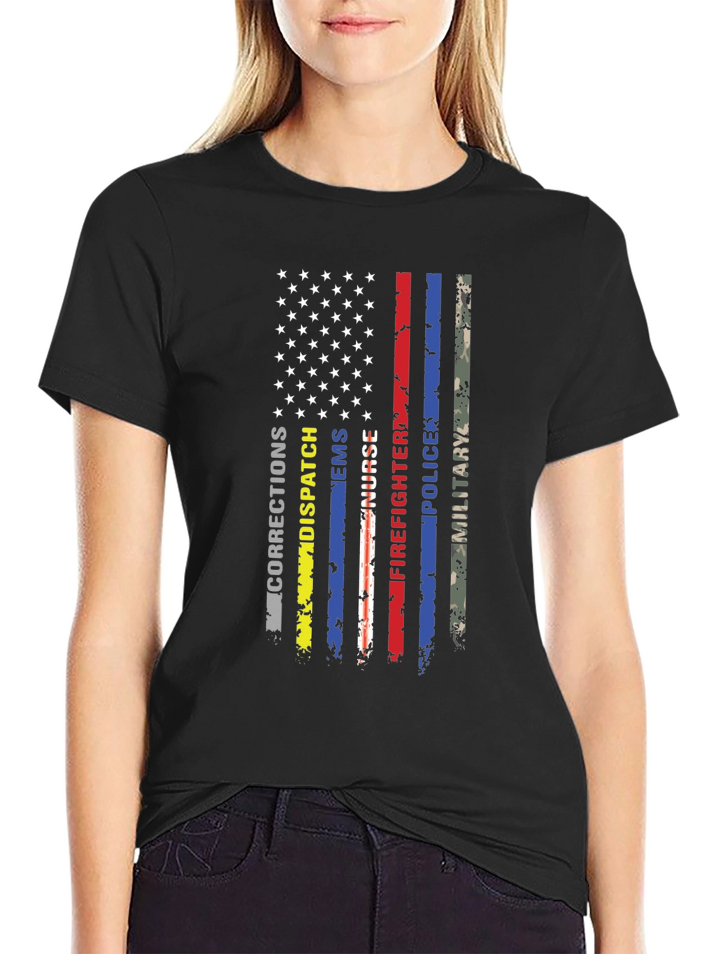 American Flag First Responder T-Shirt