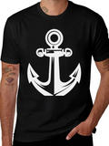 Classic Anchor Graphic Tee - Black Cotton Blend