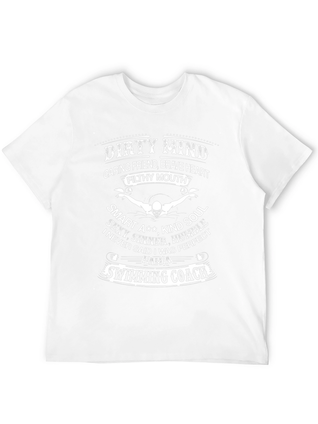 Dirty Mind Swimming Coach Graphic Tee - Black