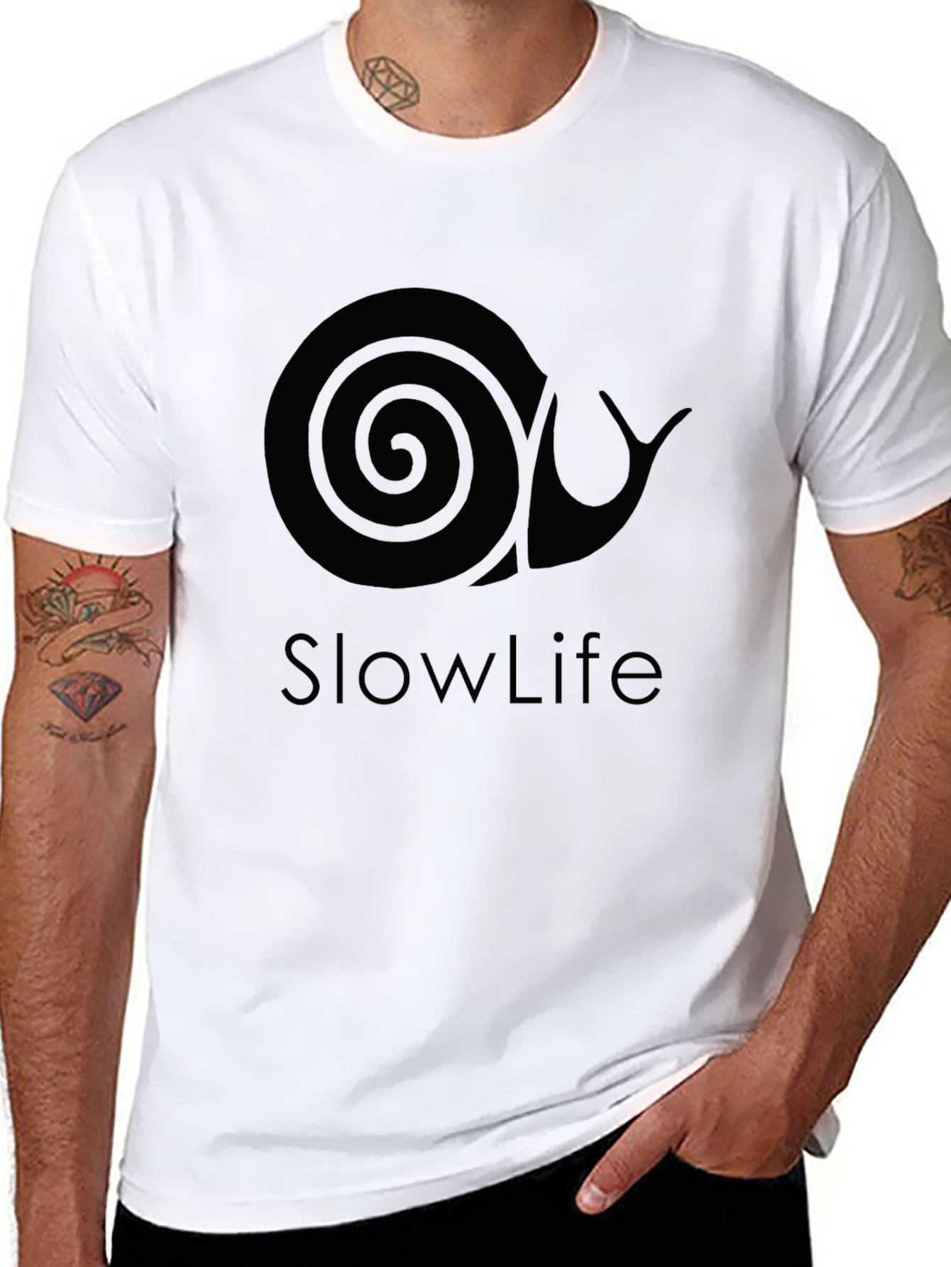 Slow Life Snail Graphic Tee - Relaxed Style