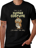 Human Costume Owl T-Shirt - Funny Halloween Tee