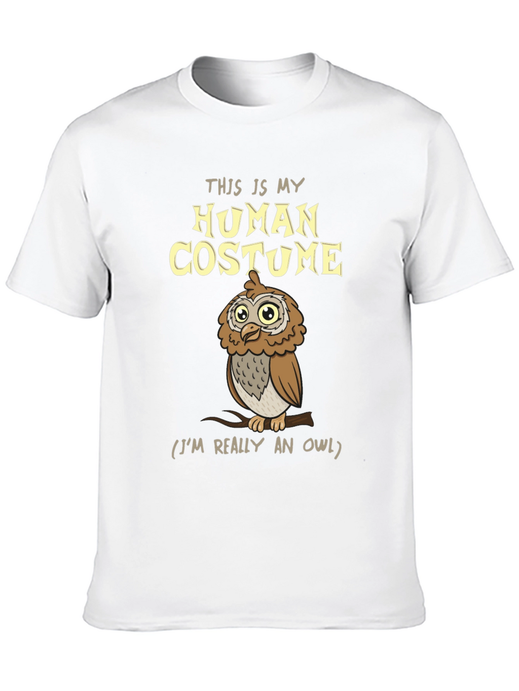 Human Costume Owl T-Shirt - Funny Halloween Tee