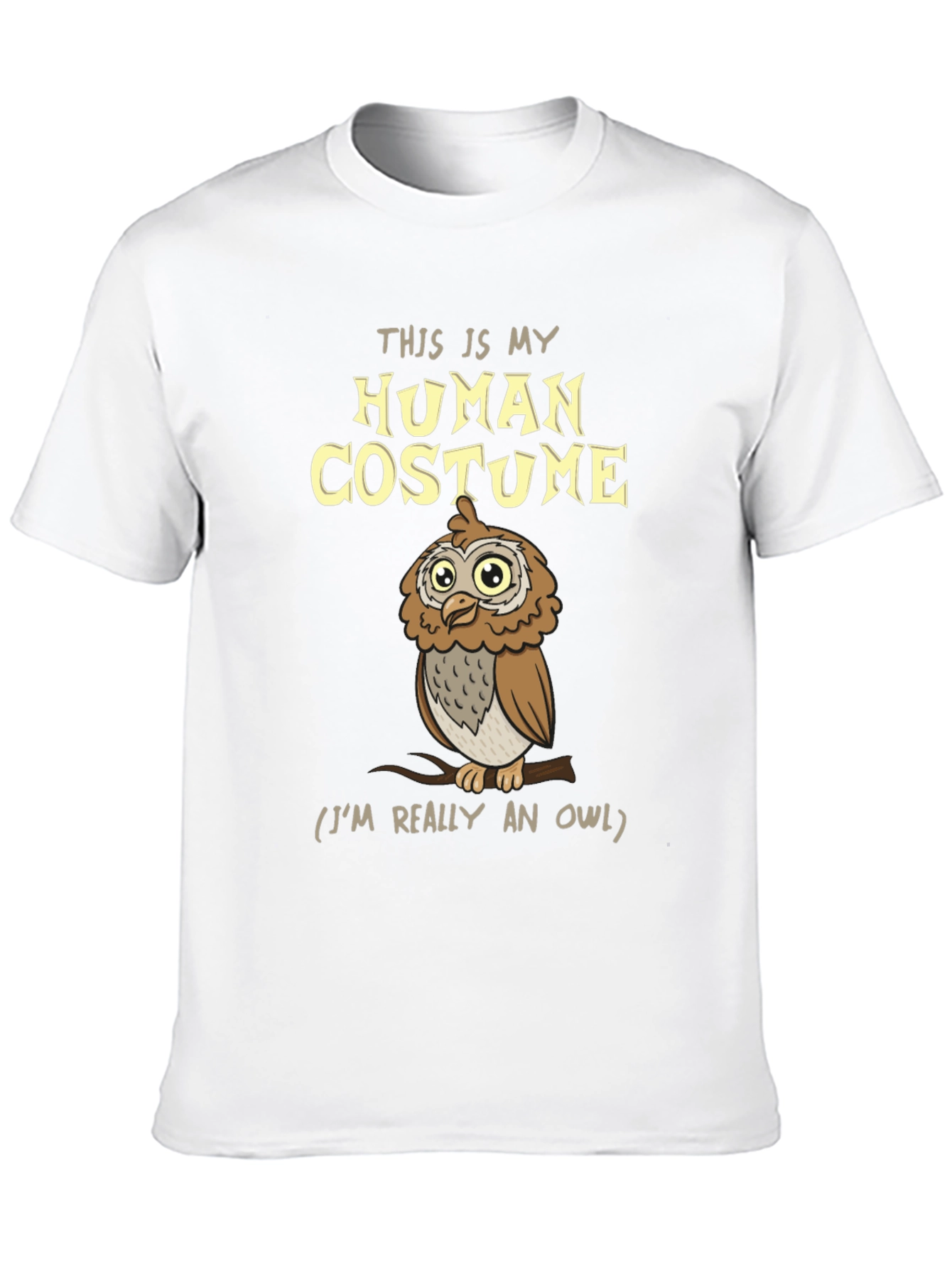 Human Costume Owl T-Shirt - Funny Halloween Tee