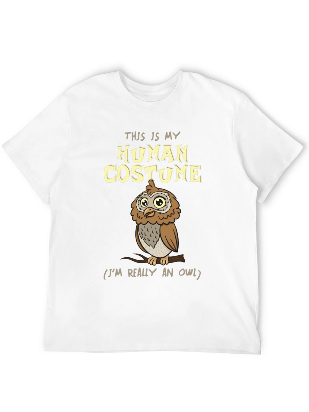 Human Costume Owl T-Shirt - Funny Halloween Tee
