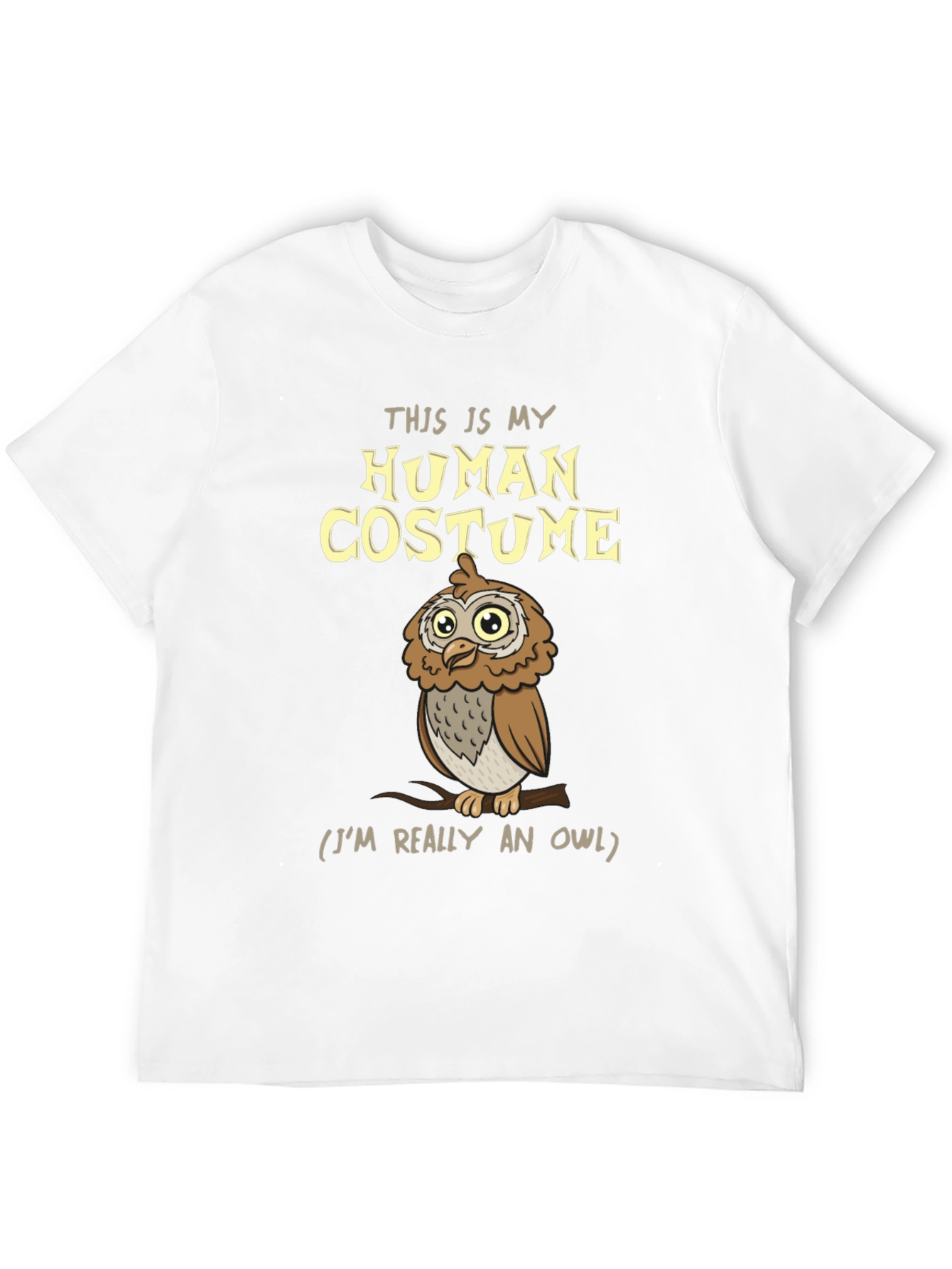 Human Costume Owl T-Shirt - Funny Halloween Tee