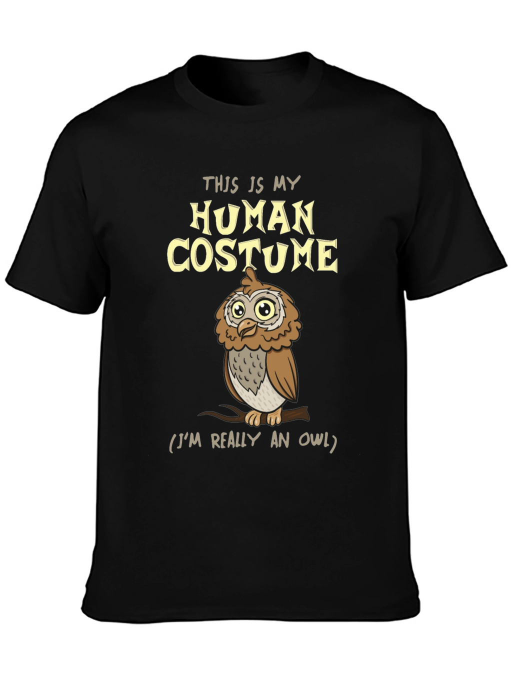 Human Costume Owl T-Shirt - Funny Halloween Tee