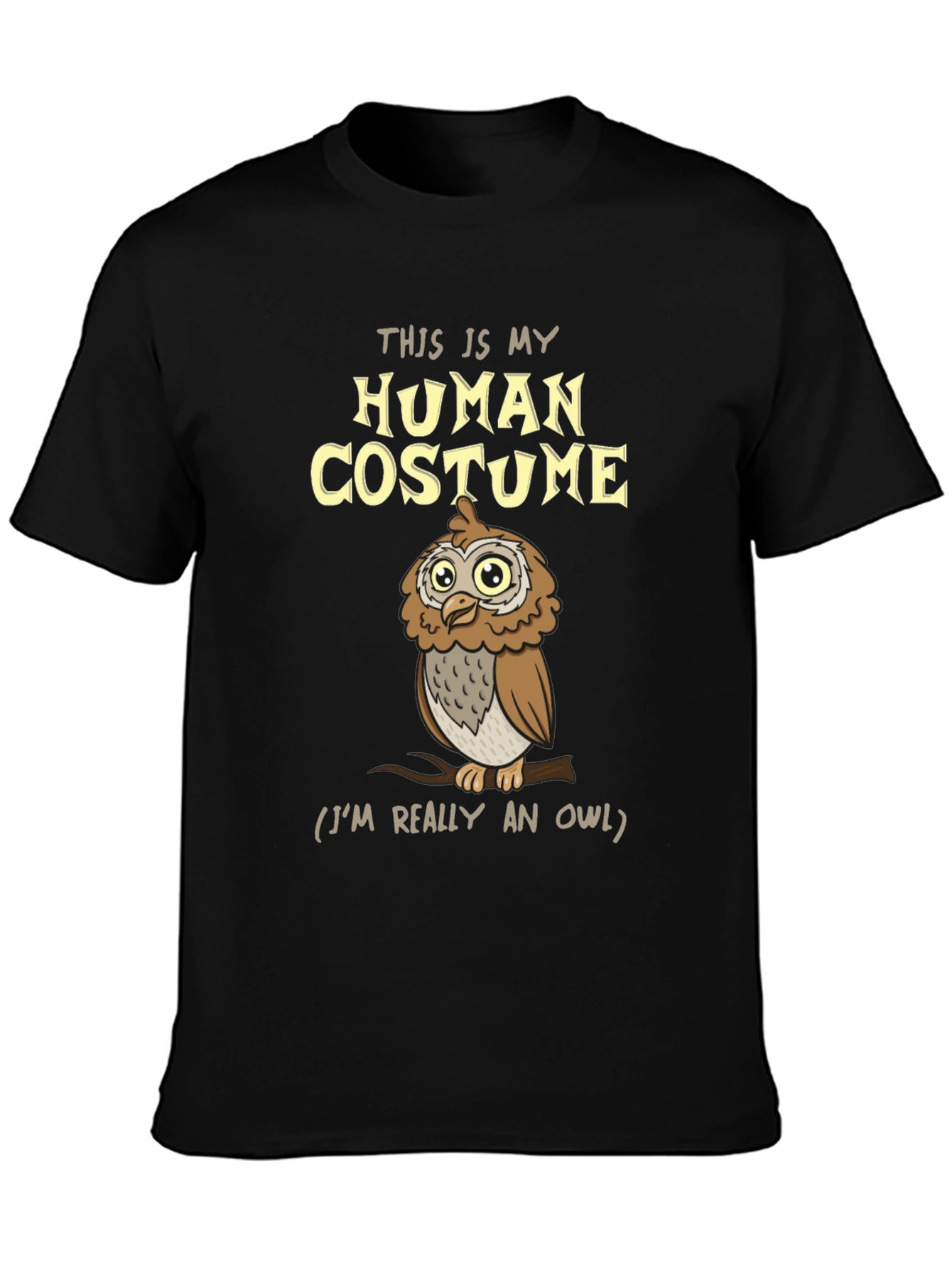 Human Costume Owl T-Shirt - Funny Halloween Tee