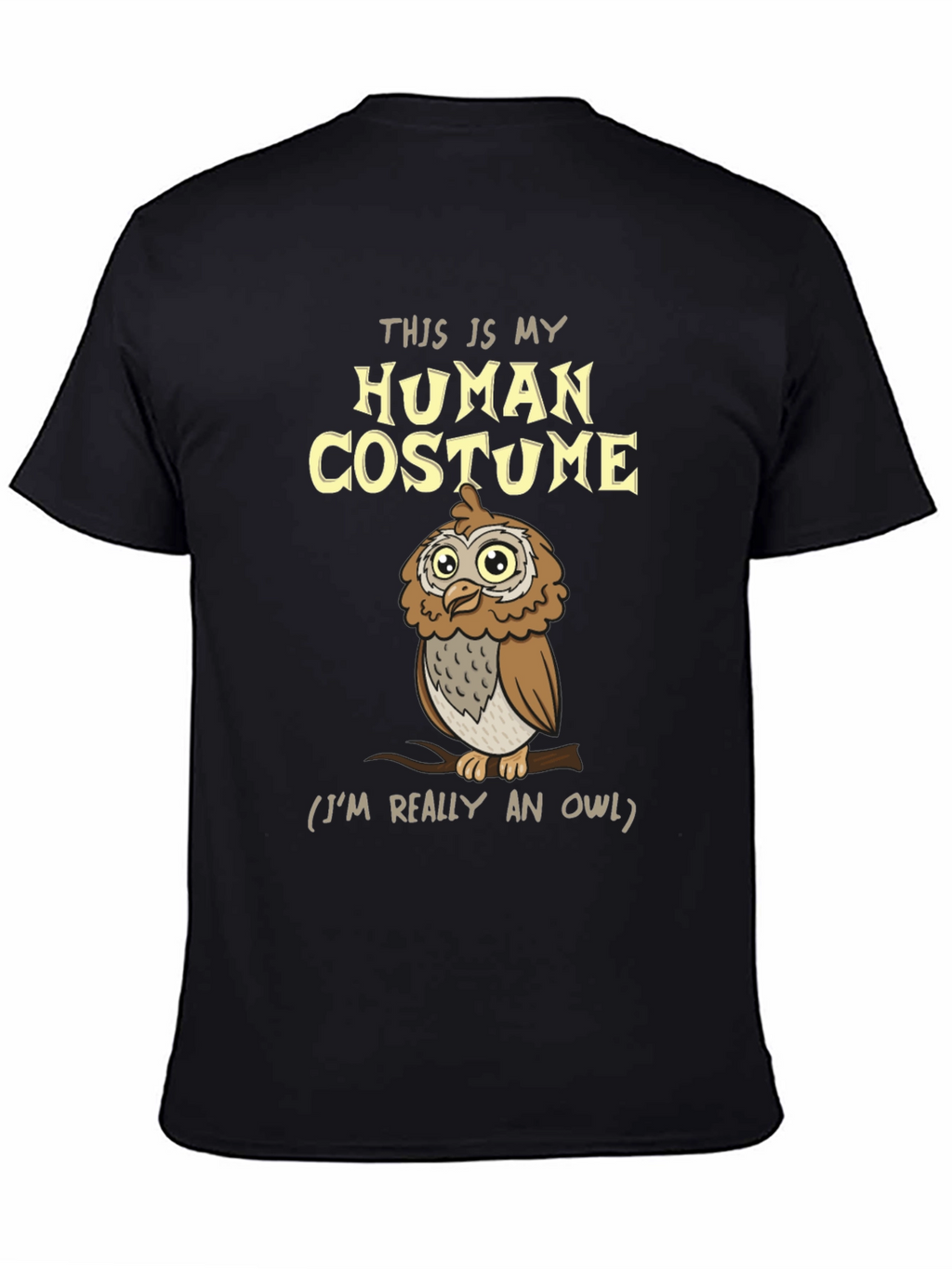 Human Costume Owl T-Shirt - Funny Halloween Tee
