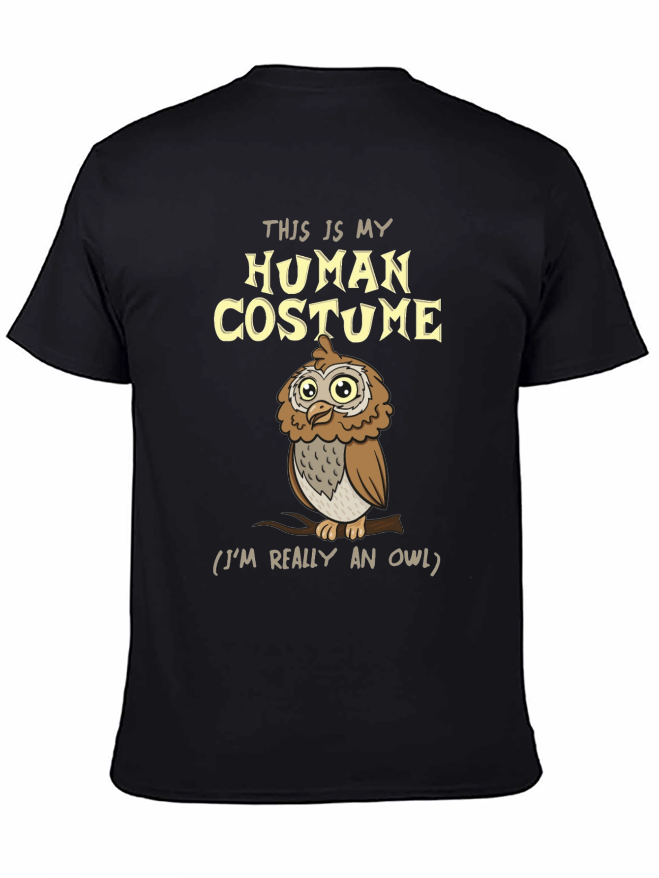 Human Costume Owl T-Shirt - Funny Halloween Tee