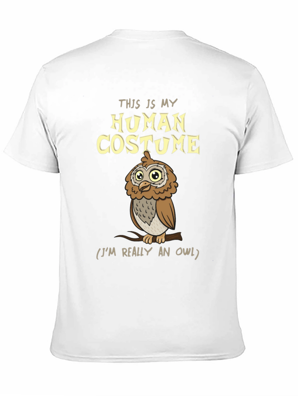 Human Costume Owl T-Shirt - Funny Halloween Tee