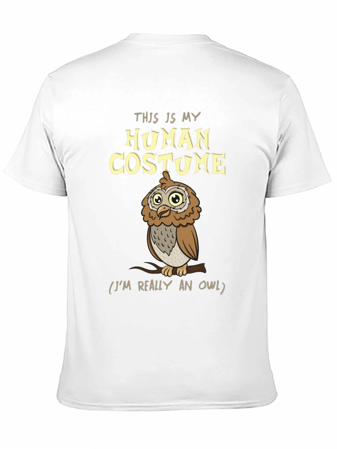 Human Costume Owl T-Shirt - Funny Halloween Tee
