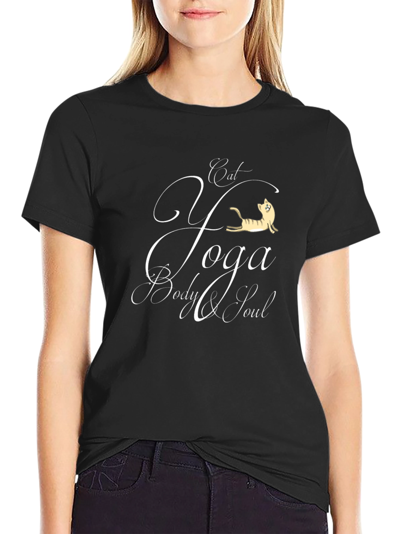 Cat Yoga T-Shirt - Body & Soul Comfort