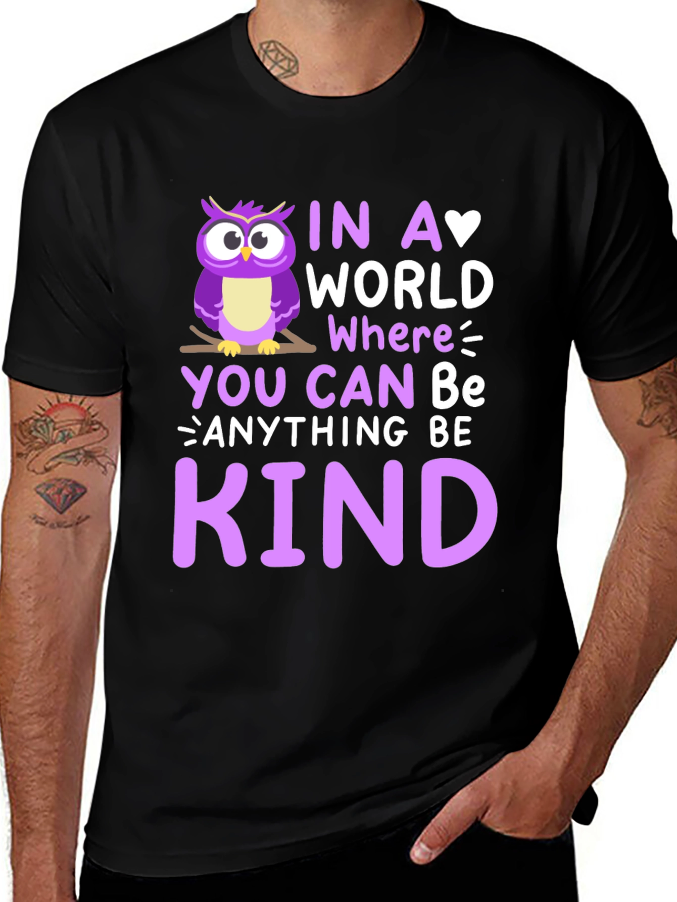 Be Kind Owl Graphic Tee - Soft Cotton Comfort