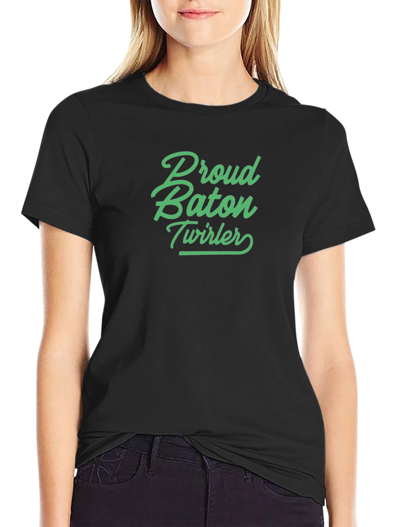 Proud Baton Twirler Black T-Shirt