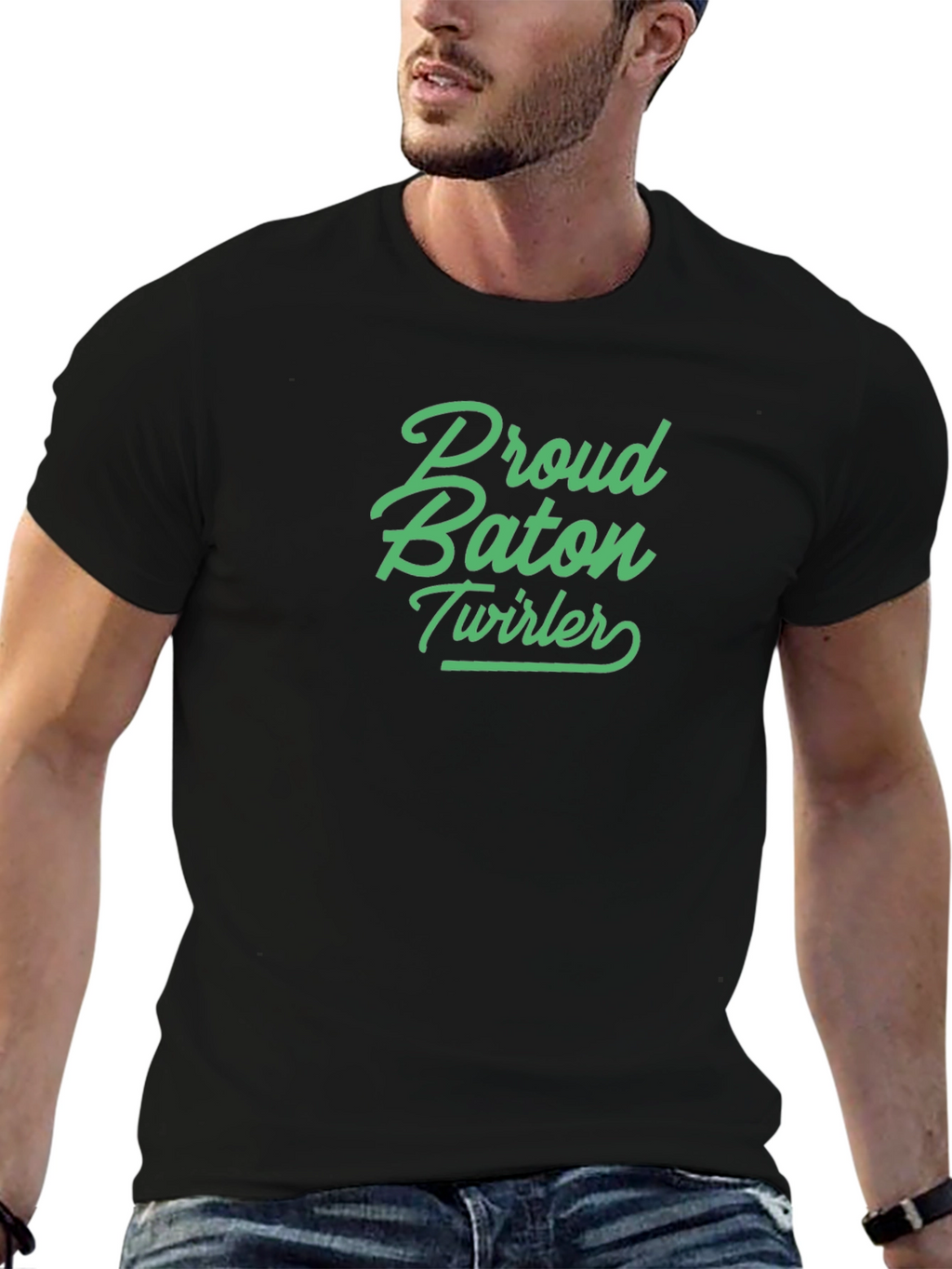 Proud Baton Twirler Black T-Shirt