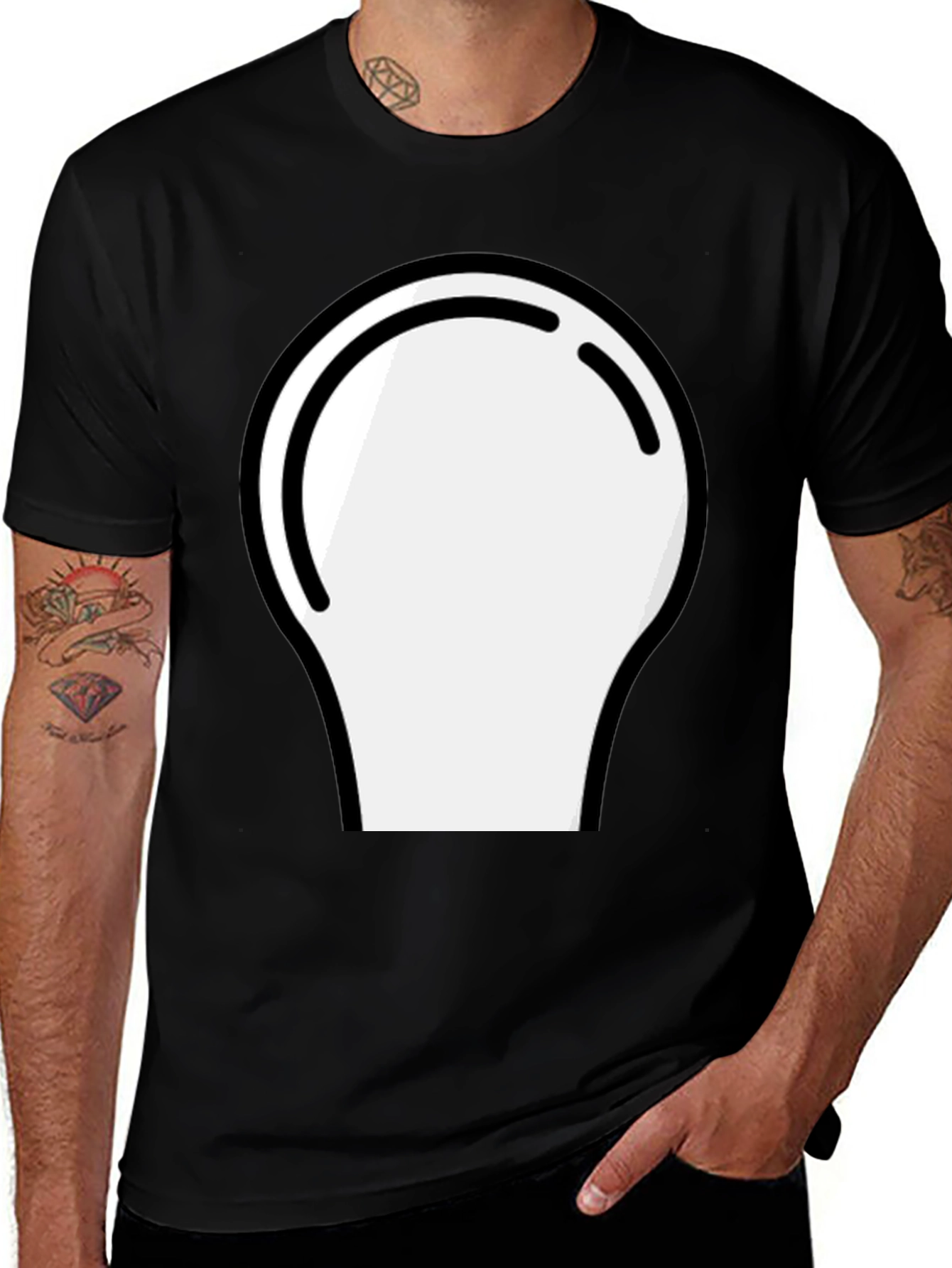 Abstract Graphic Tee - Modern Black Cotton Shirt