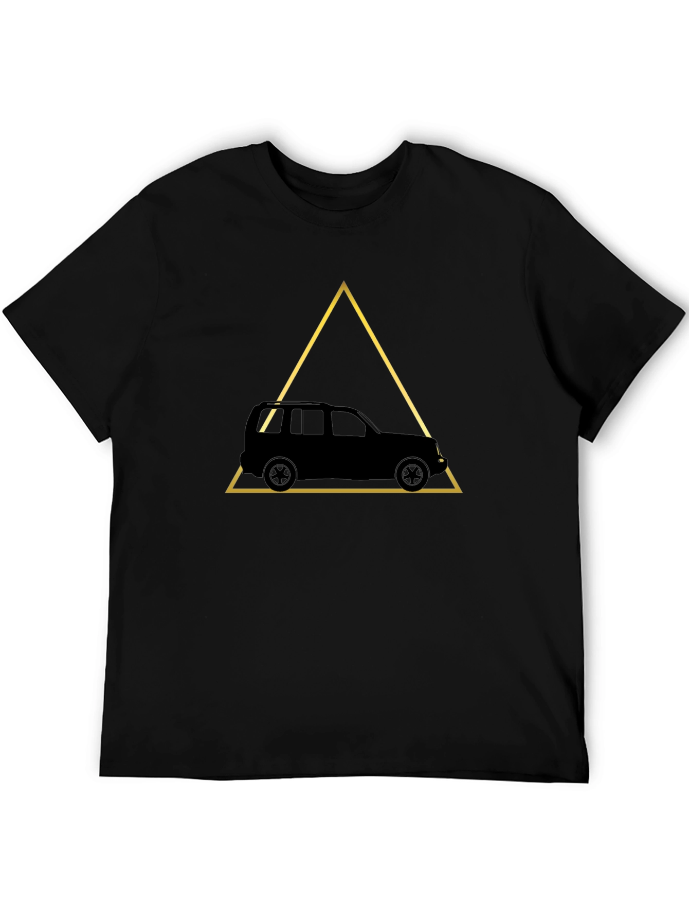 Car in Triangle Graphic T-Shirt - Modern Minimalist Tee