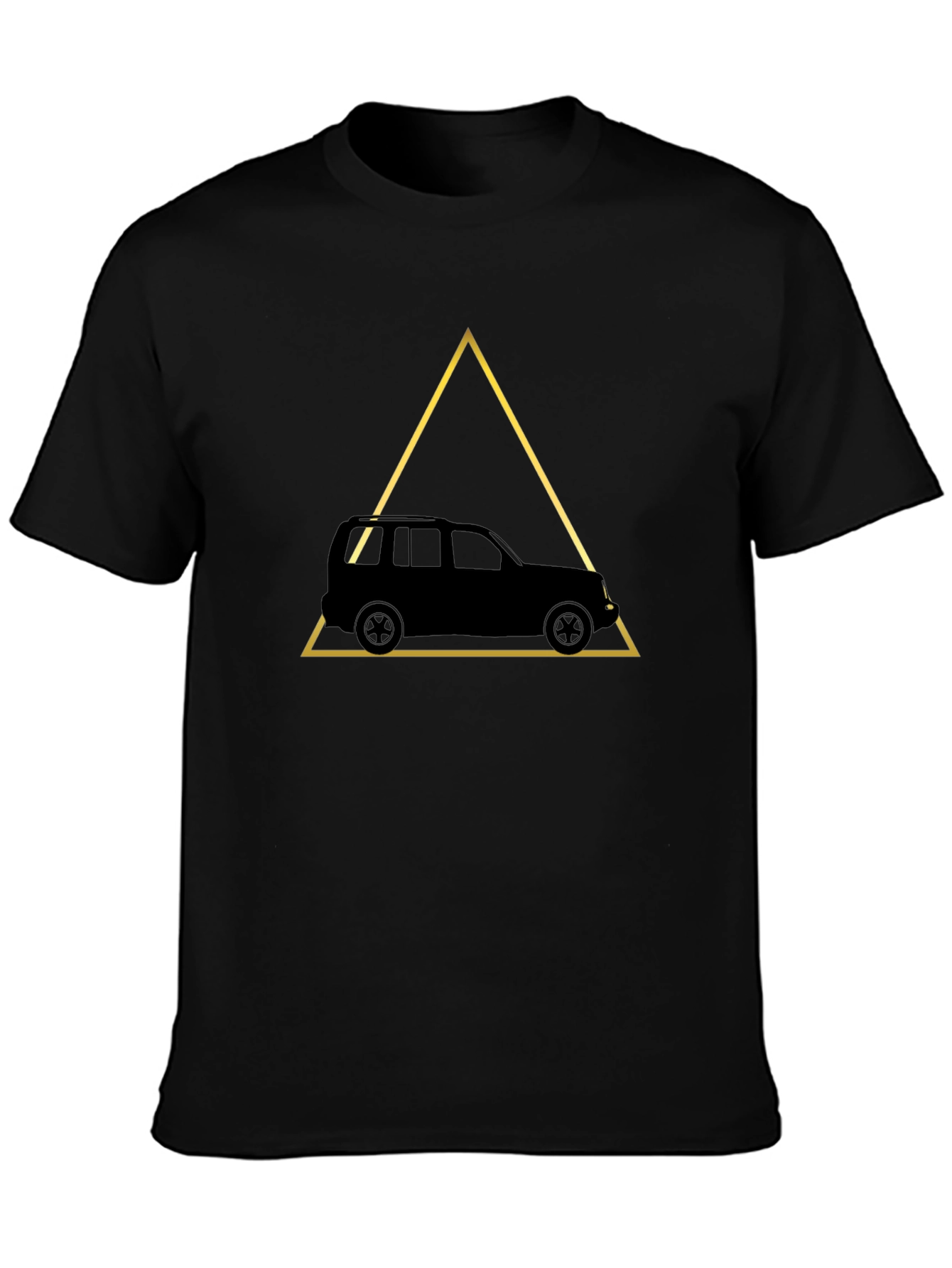 Car in Triangle Graphic T-Shirt - Modern Minimalist Tee