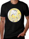 Cat & Lily of the Valley Black T-Shirt