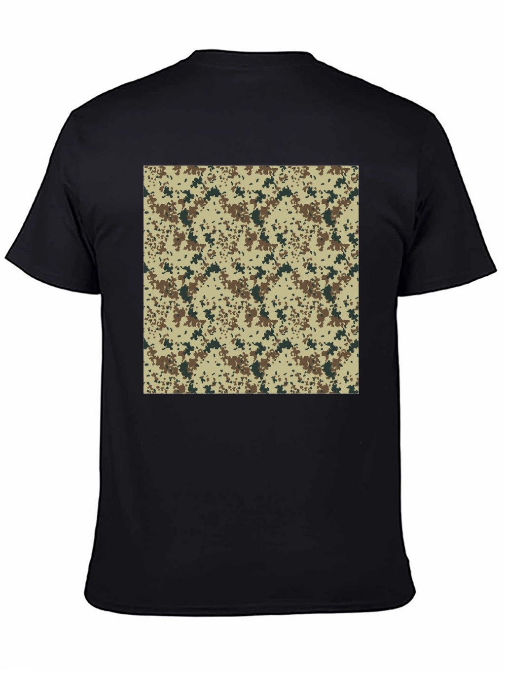Camouflage Print Black T-Shirt