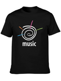 Abstract Music Design Black T-Shirt