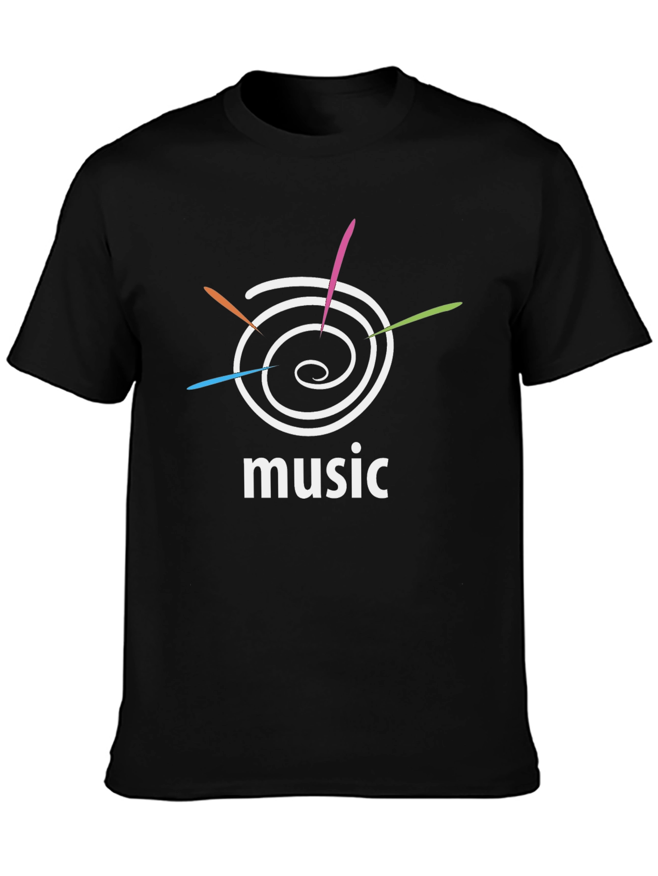 Abstract Music Design Black T-Shirt