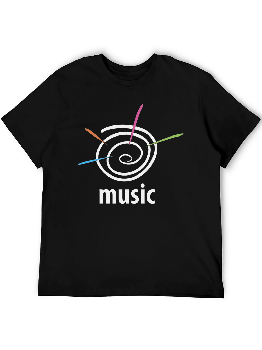 Abstract Music Design Black T-Shirt