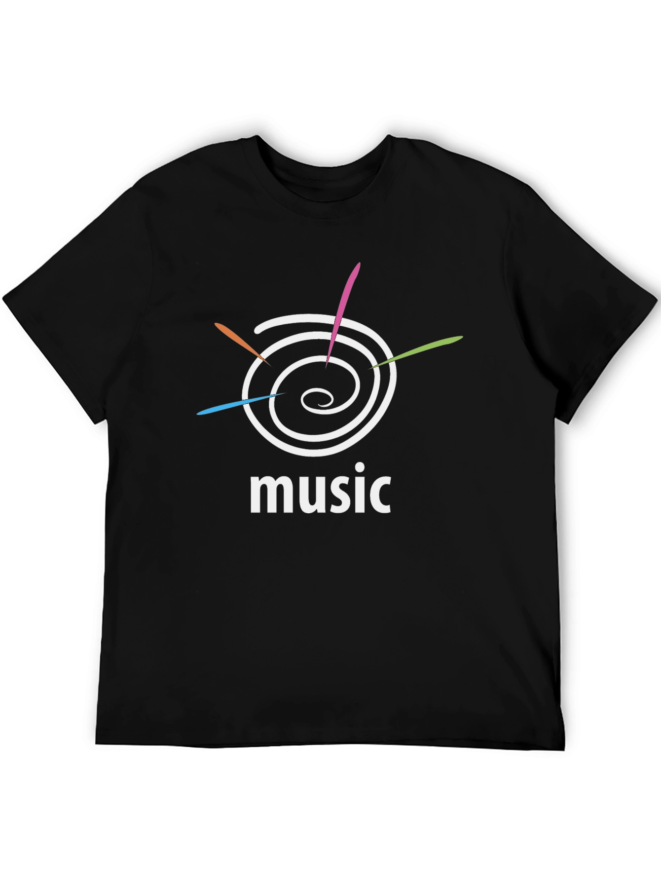 Abstract Music Design Black T-Shirt