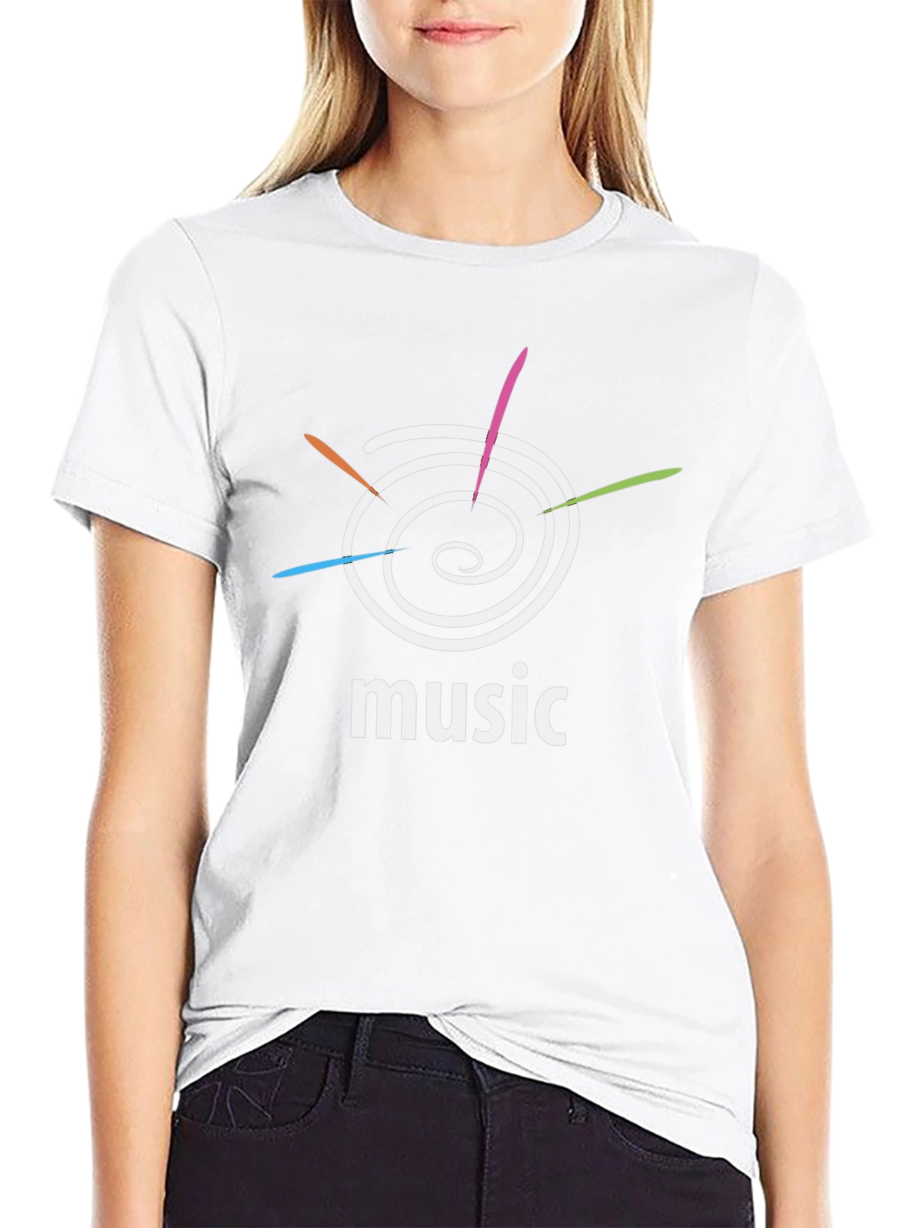Abstract Music Design Black T-Shirt
