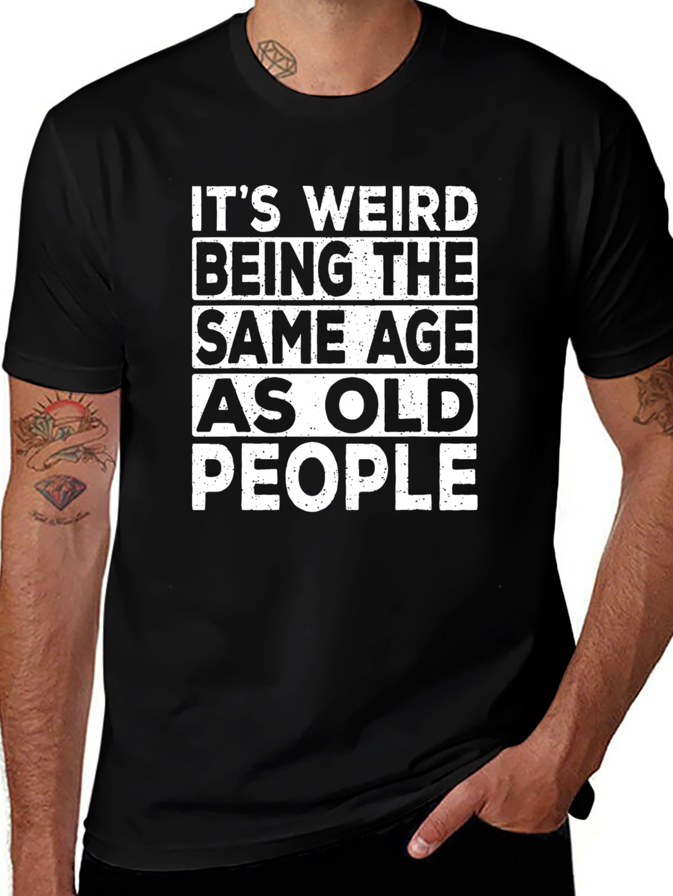 Funny Same Age as Old People Black T-Shirt