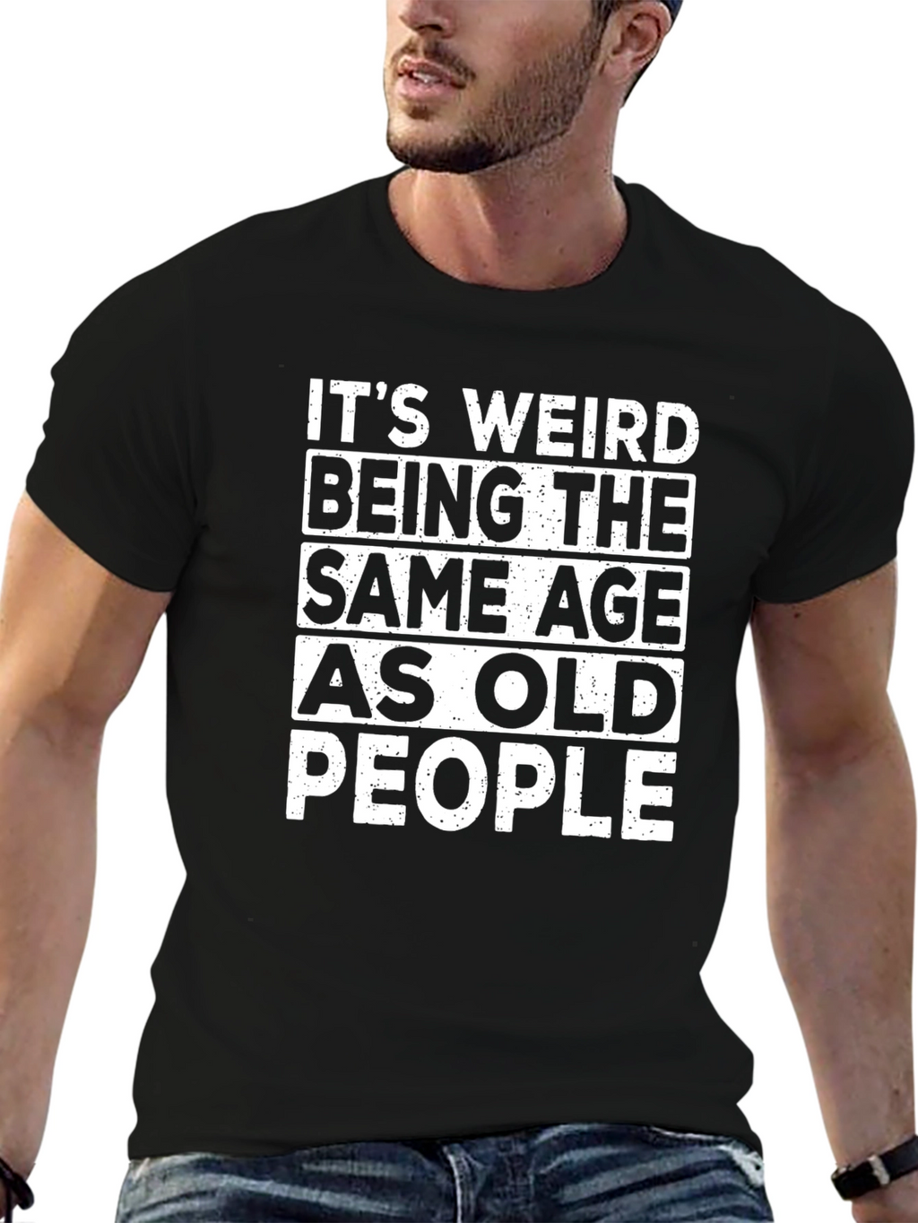 Funny Same Age as Old People Black T-Shirt