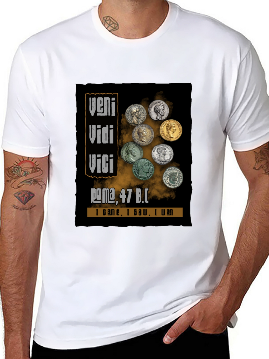 Veni Vidi Vici T-Shirt Roman Empire Julius Caesar Tee