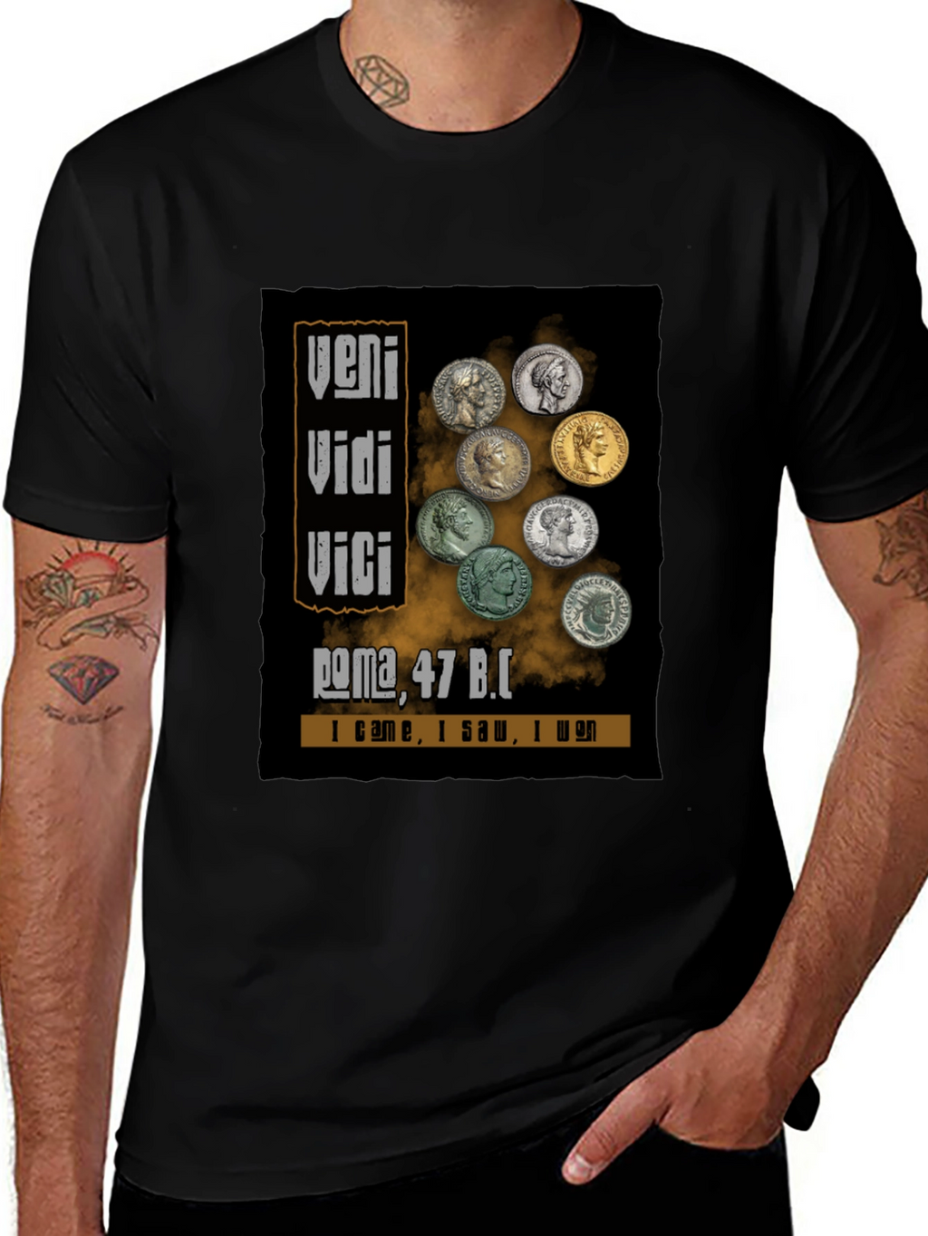 Veni Vidi Vici T-Shirt Roman Empire Julius Caesar Tee