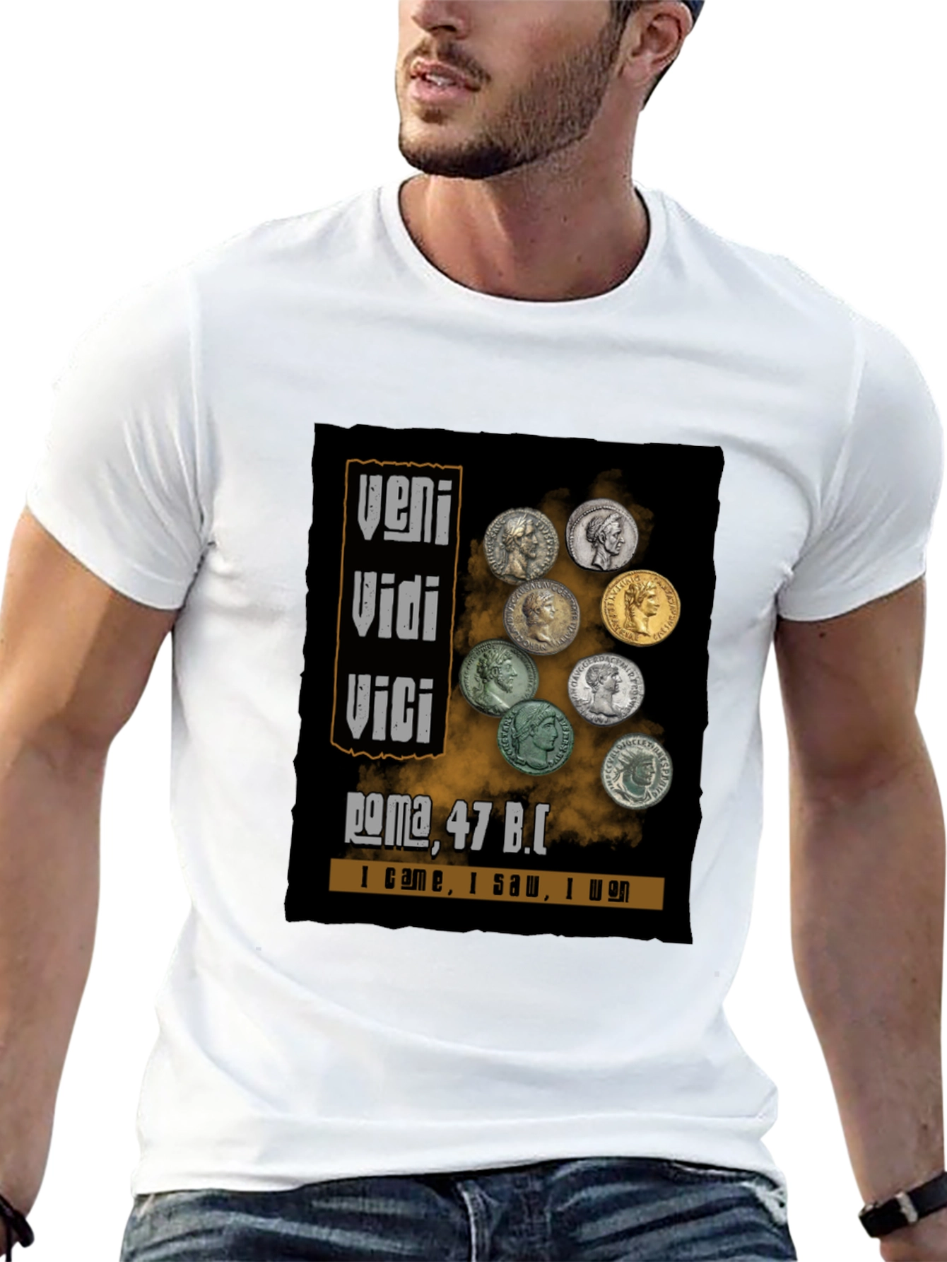 Veni Vidi Vici T-Shirt Roman Empire Julius Caesar Tee