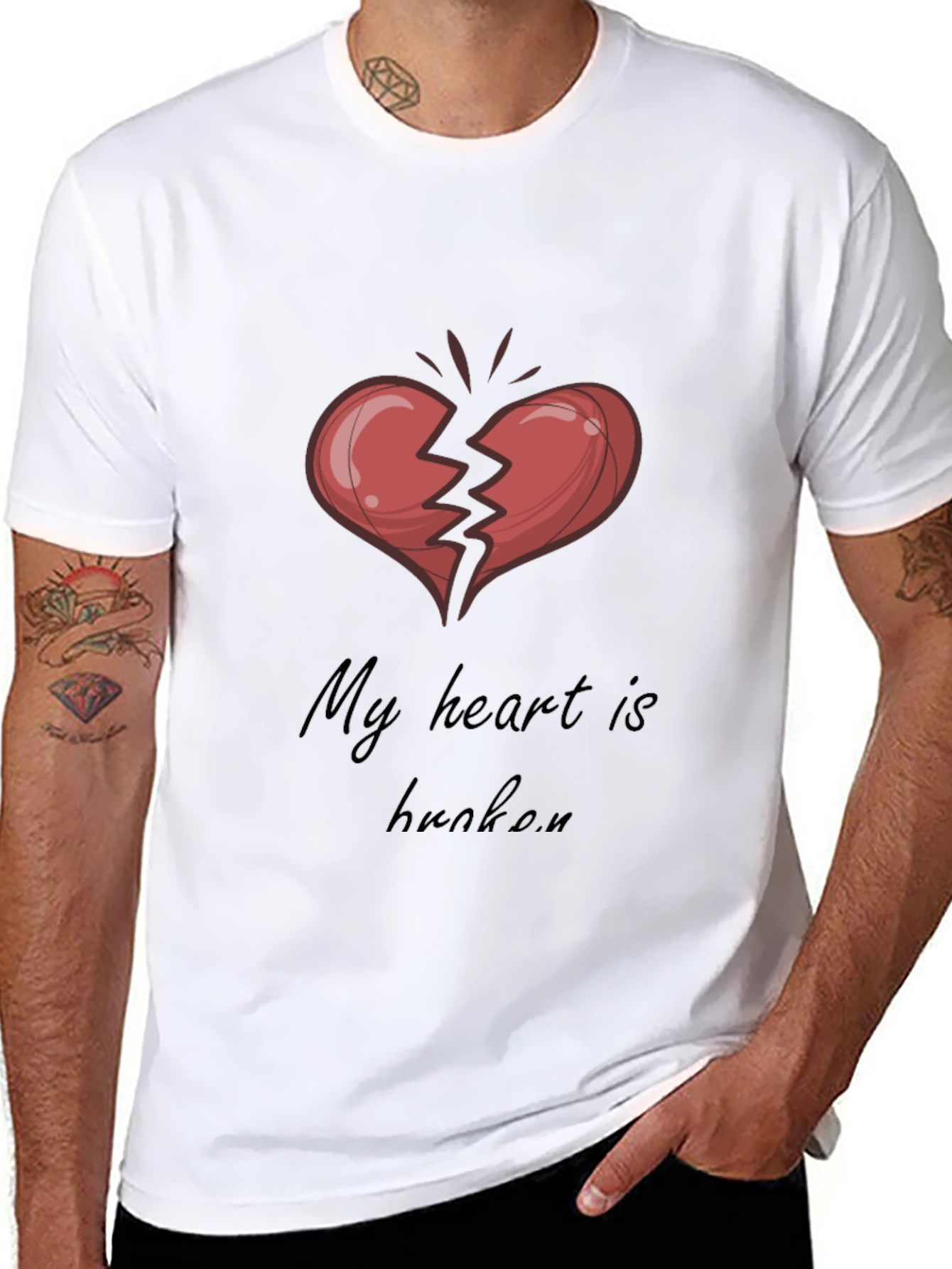 Broken Heart Graphic Tee - My Heart Is Broken T-Shirt