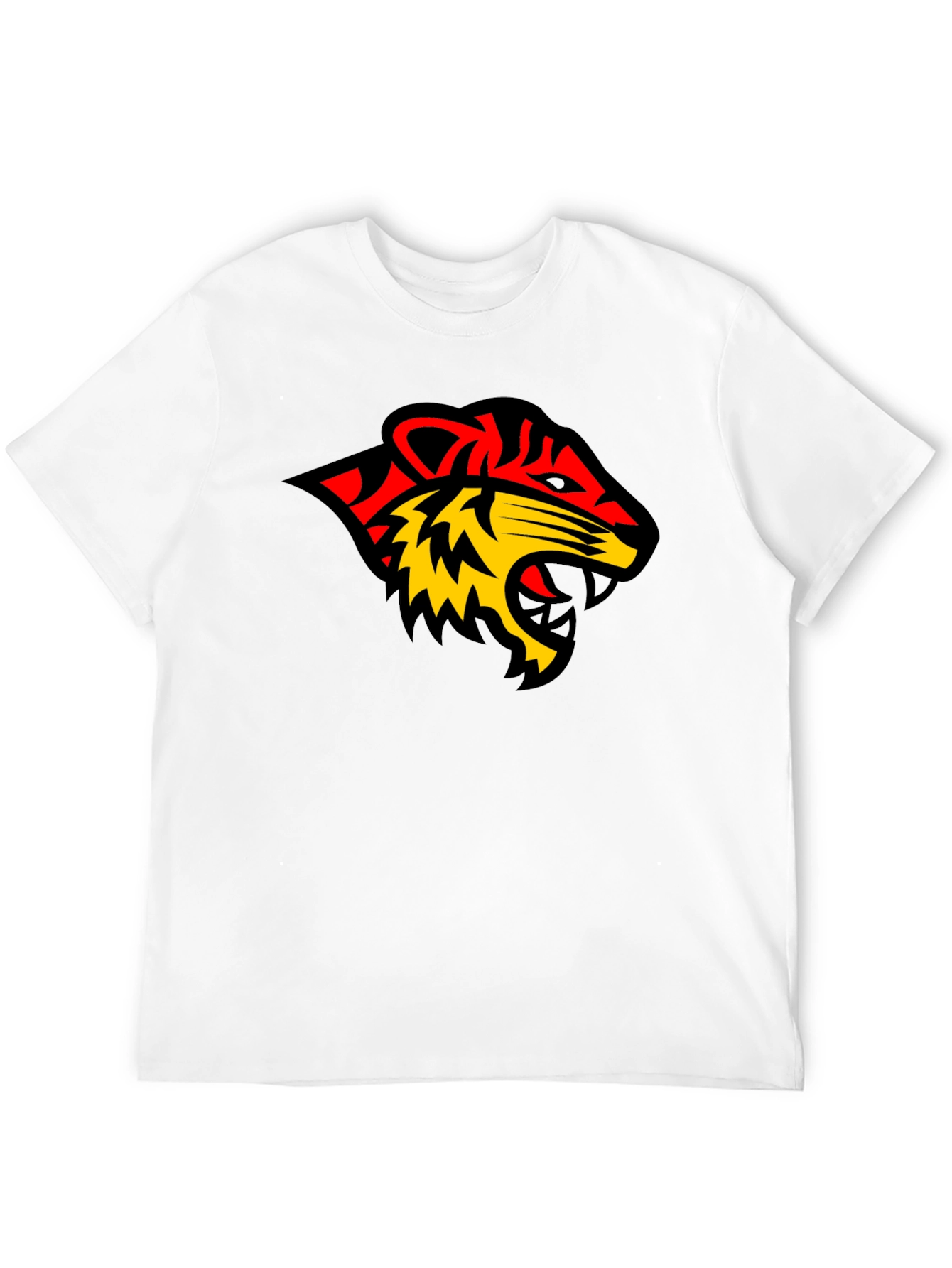 Black Tee with Bold Tiger Graphic