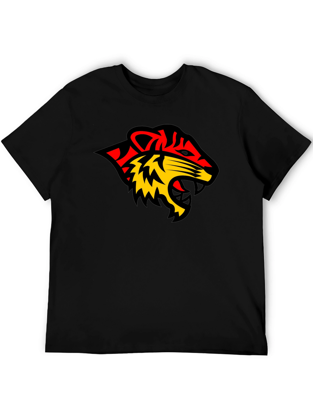 Black Tee with Bold Tiger Graphic