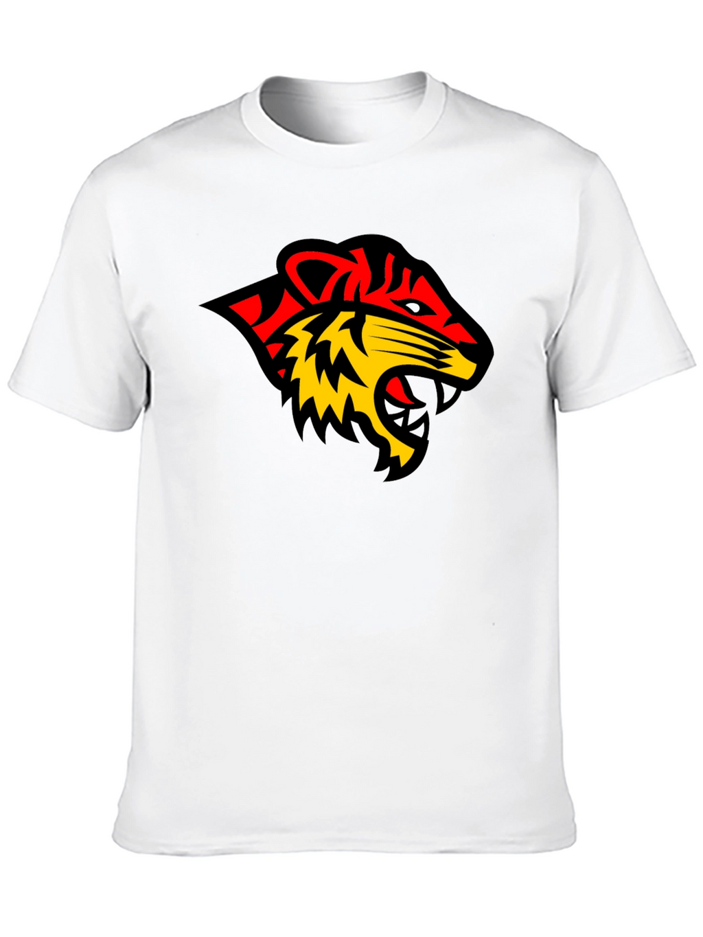 Black Tee with Bold Tiger Graphic