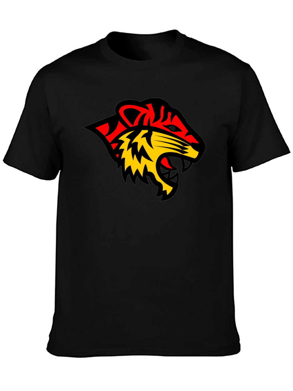Black Tee with Bold Tiger Graphic