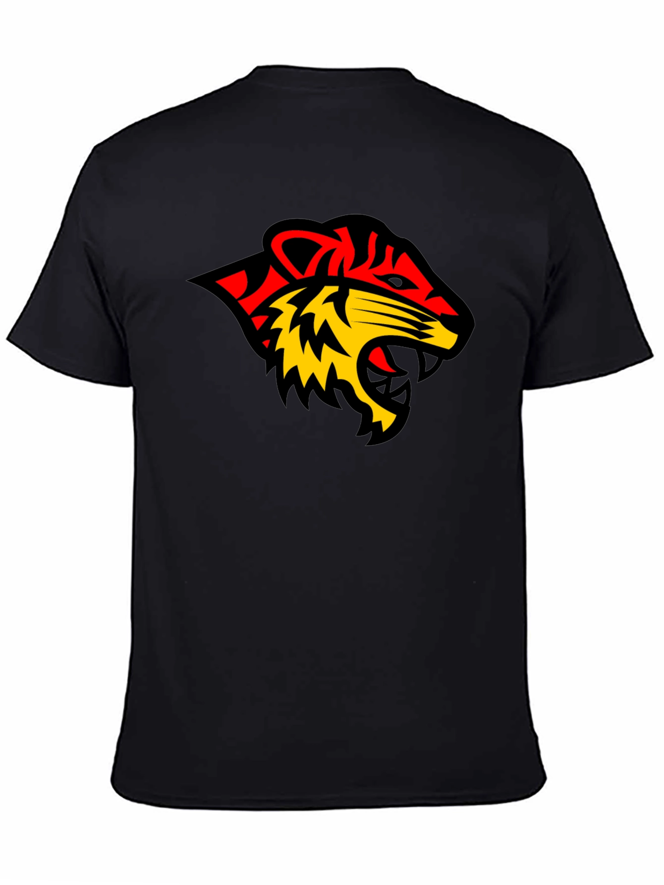 Black Tee with Bold Tiger Graphic