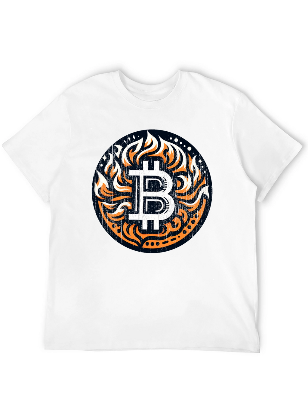 Bitcoin Flame Graphic Black T-Shirt