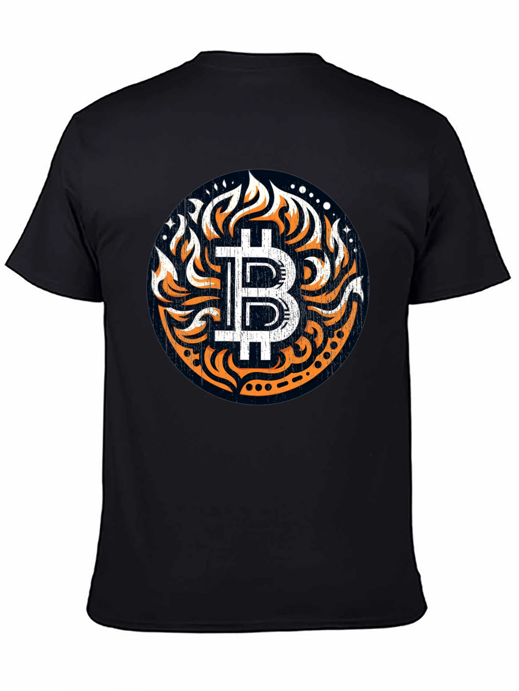 Bitcoin Flame Graphic Black T-Shirt