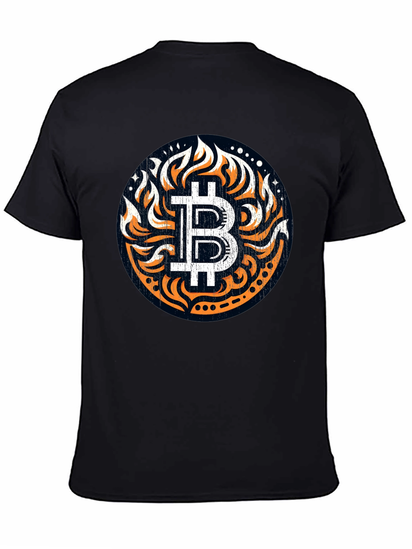 Bitcoin Flame Graphic Black T-Shirt