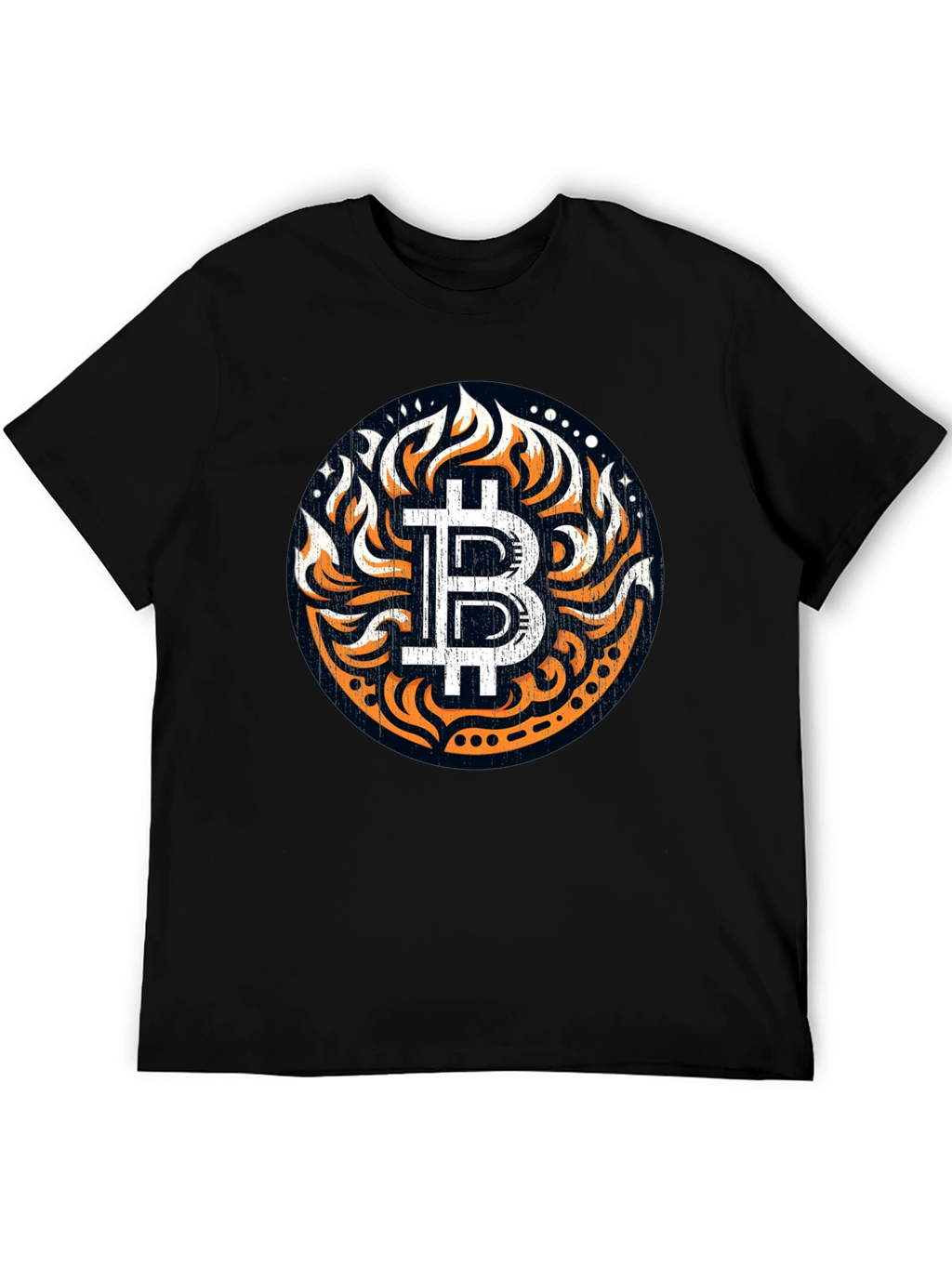 Bitcoin Flame Graphic Black T-Shirt