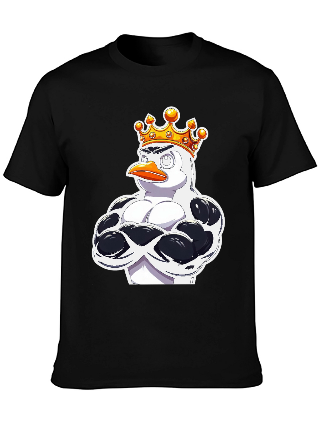 Penguin King Graphic T-Shirt - Black Cotton Tee